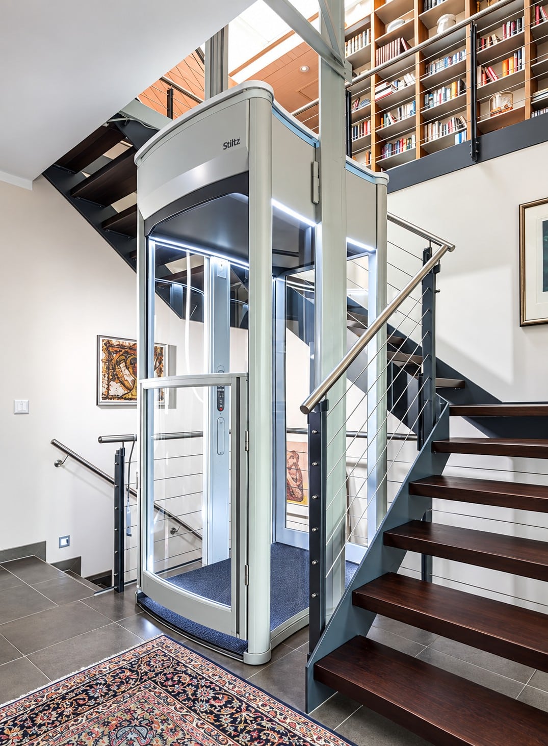 Stiltz home lift stairwell placement